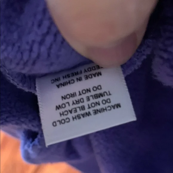 Teddy Fresh Colorblock Hoodie Sweatshirt mint, pink, violet and chartreuse szM - Picture 9 of 10